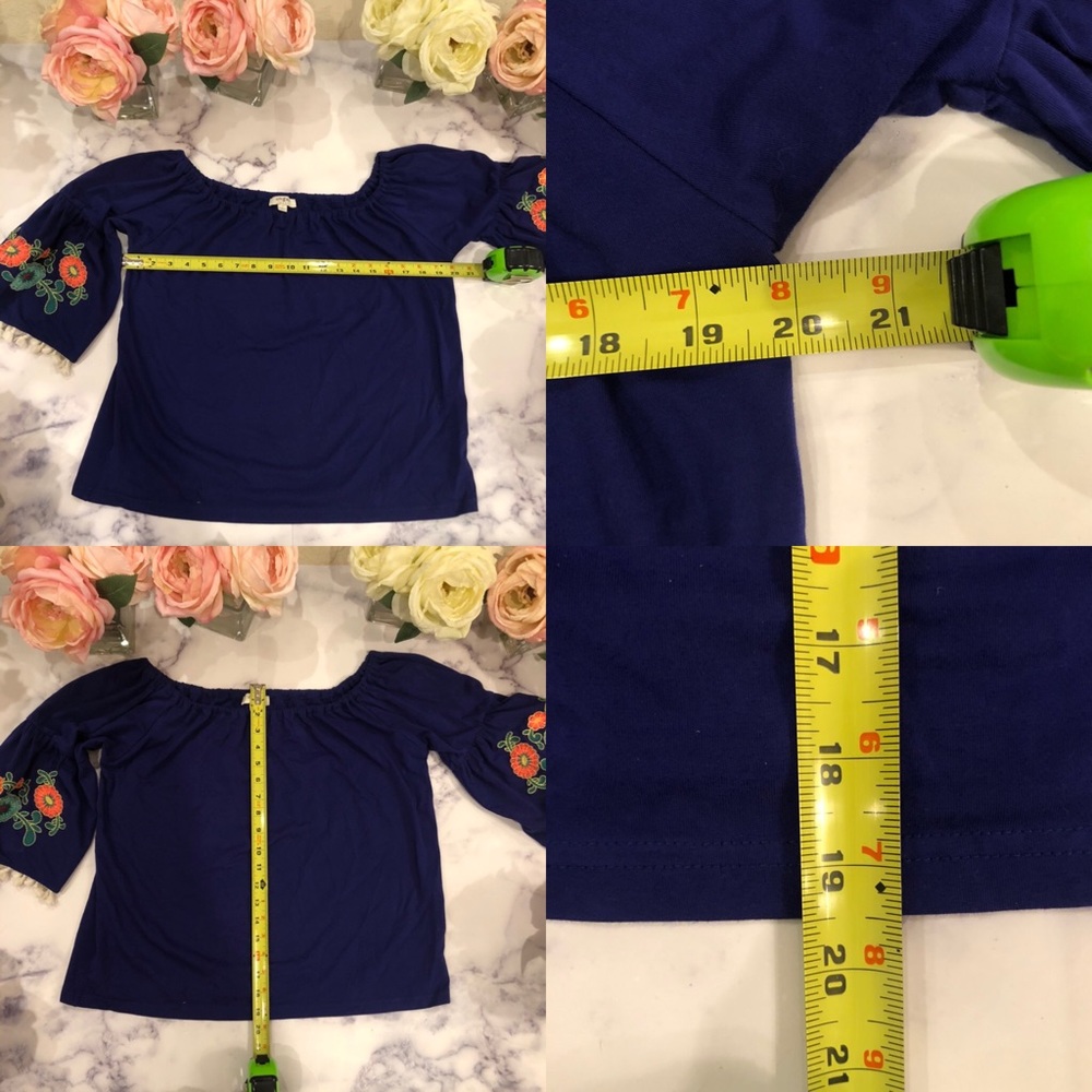 Umgee Boho Off Shoulder Top with Floral Embroidery - Picture 7 of 7